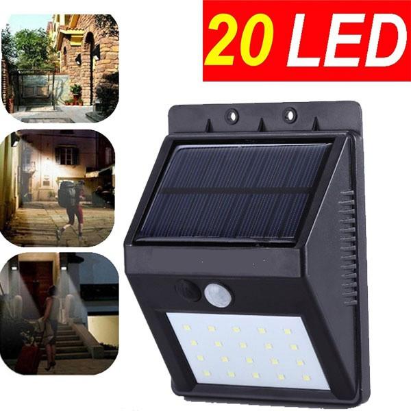 Đèn LED Cảm Biến Sân Vườn Năng Lượng Mặt Trời 20LED