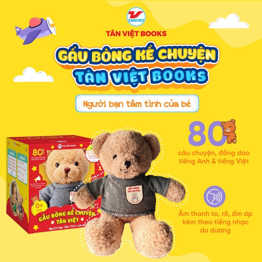 Gấu Bông Kể Chuyện Tân Việt - Kể Chuyện Song Ngữ Cho Bé - Tân Việt