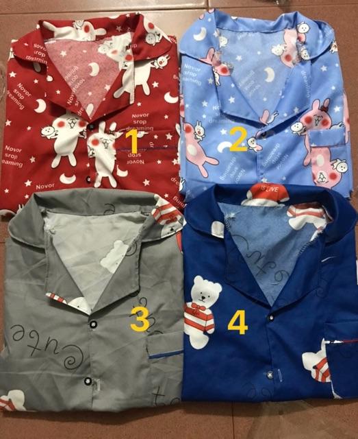 Combo 3 bộ pizama trơn viền