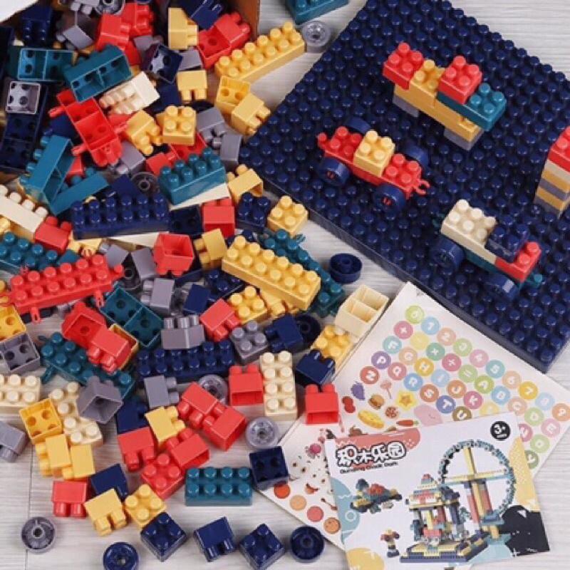 Bộ Lego 520 Chi Tiết Ghép Hình Siêu Trí Tuệ Sáng Tạo Cho Bé Nhựa ABS