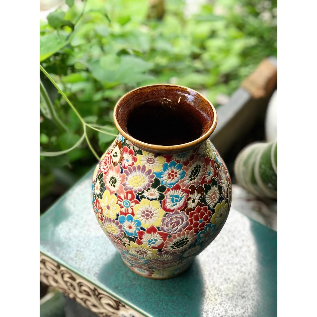 BÌNH BÁCH HOA 25CM GỐM SỨ NAM BỘ CẮM BÔNG TRANG TRÍ DECOR