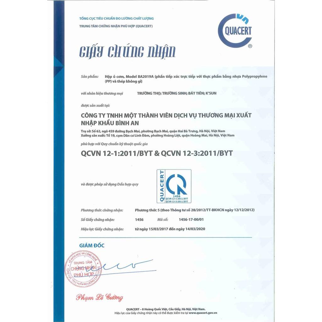 Hộp cơm điện 3 tầng Trường Thọ BA 2019A