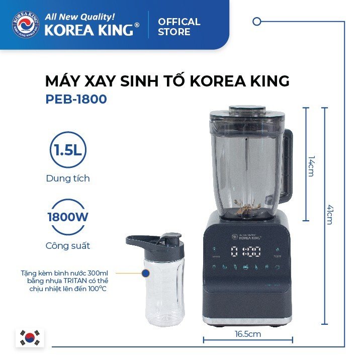 Máy xay sinh tố Korea King PEB-1800 (220-240 V/50-60 Hz, dung tích 1.5L) - Hàng chính hãng