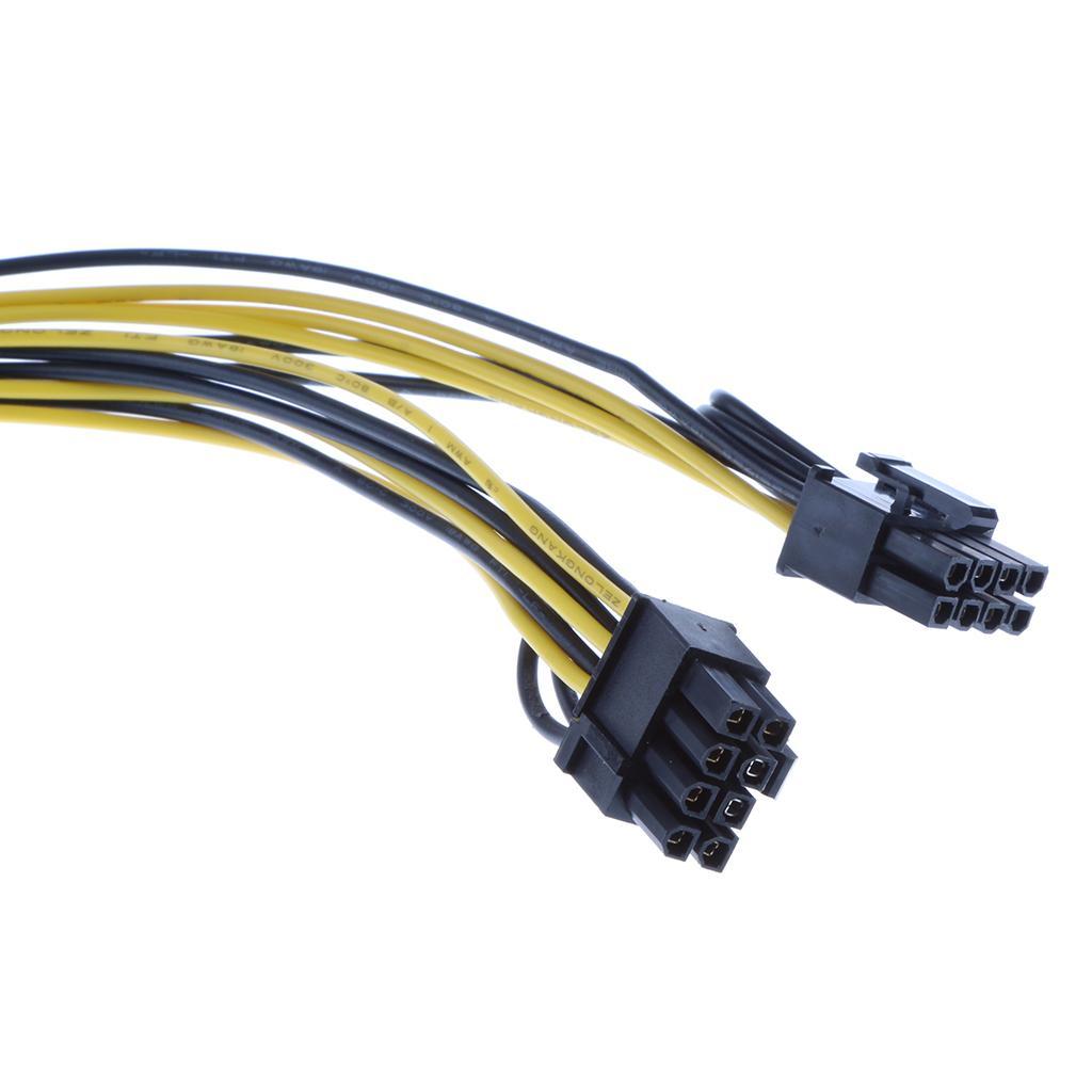 2pcs Video Card Splitter Cable 6 to 2xPCIe 8pin+2x 15pin SATA to 6pin PCIe