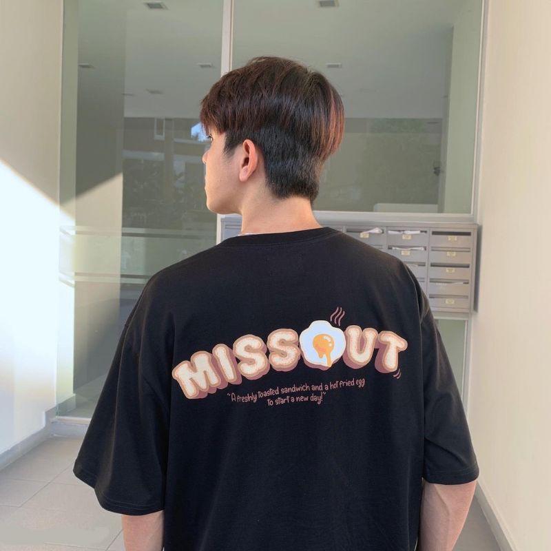 Áo thun unisex tay lỡ EGGS LOGO || Hany shop