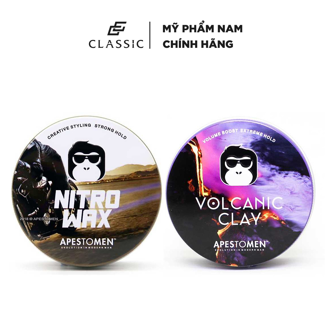 Bộ 2 sáp vuốt tóc Apestomen Volcanic Clay và Nitro Wax