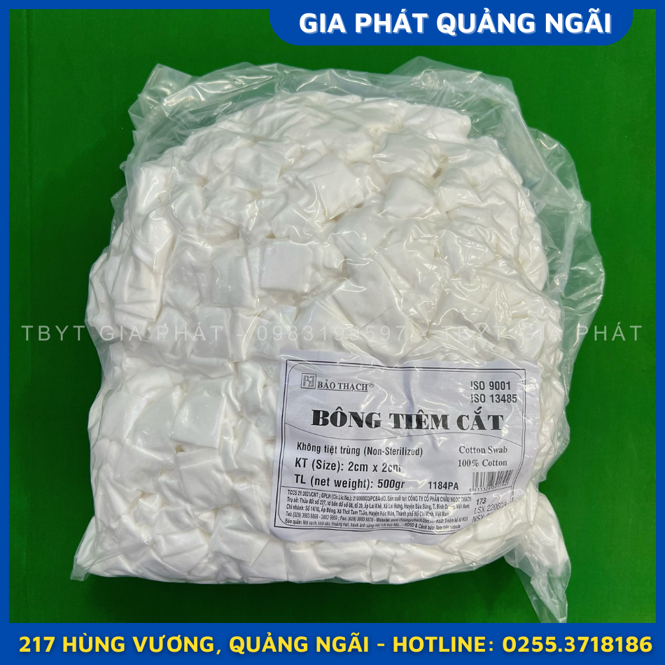 BÔNG TIÊM CẮT 2x2CM BẢO THẠCH (TÚI 500GR)