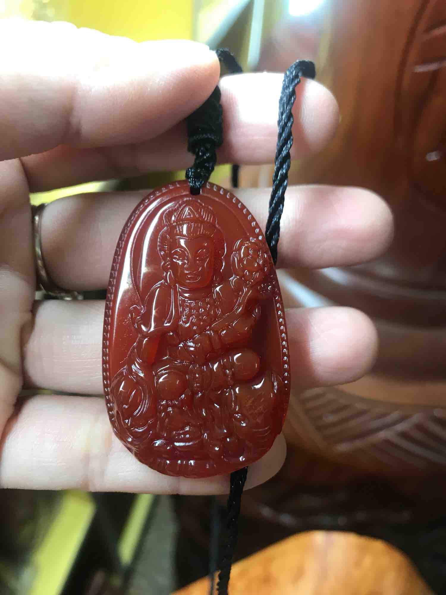 MẶT DÂY CHUYỀN PHẬT PHỔ HIỀN ĐÁ MÃ NÃO ĐỎ ĐỘ MỆNH CHO NAM TUỔI THÌN TỴ MẠNG HOẢ THỔ