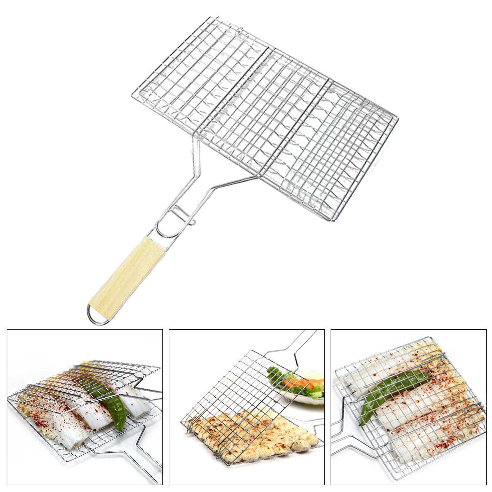 Basket Fish Grilling Basket Portable for Outdoor Grill Barbecue Rack for Grill Accessories for Vegetables Camping Cooking