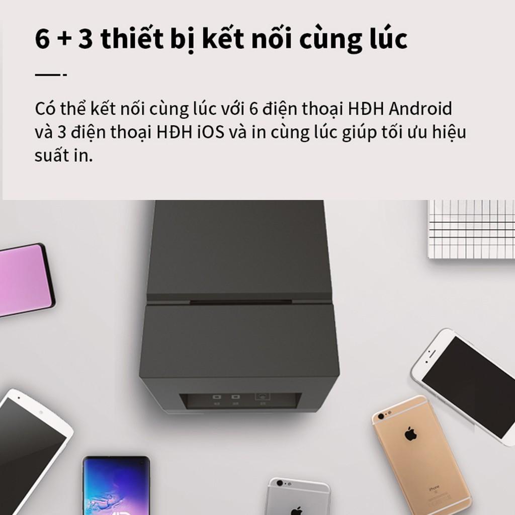 Máy in nhiệt Bluetooth Deli DL-581PWS in hóa đơn dùng giấy in nhiệt K58mm