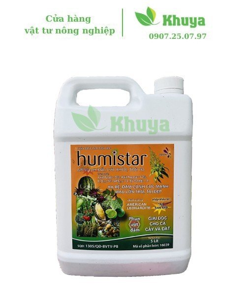 Phân bón lá Kali Sinh Học Humistar 5 lít Tây Ban Nha - Năng pH Đất - Cây Khỏe - Ra Rễ
