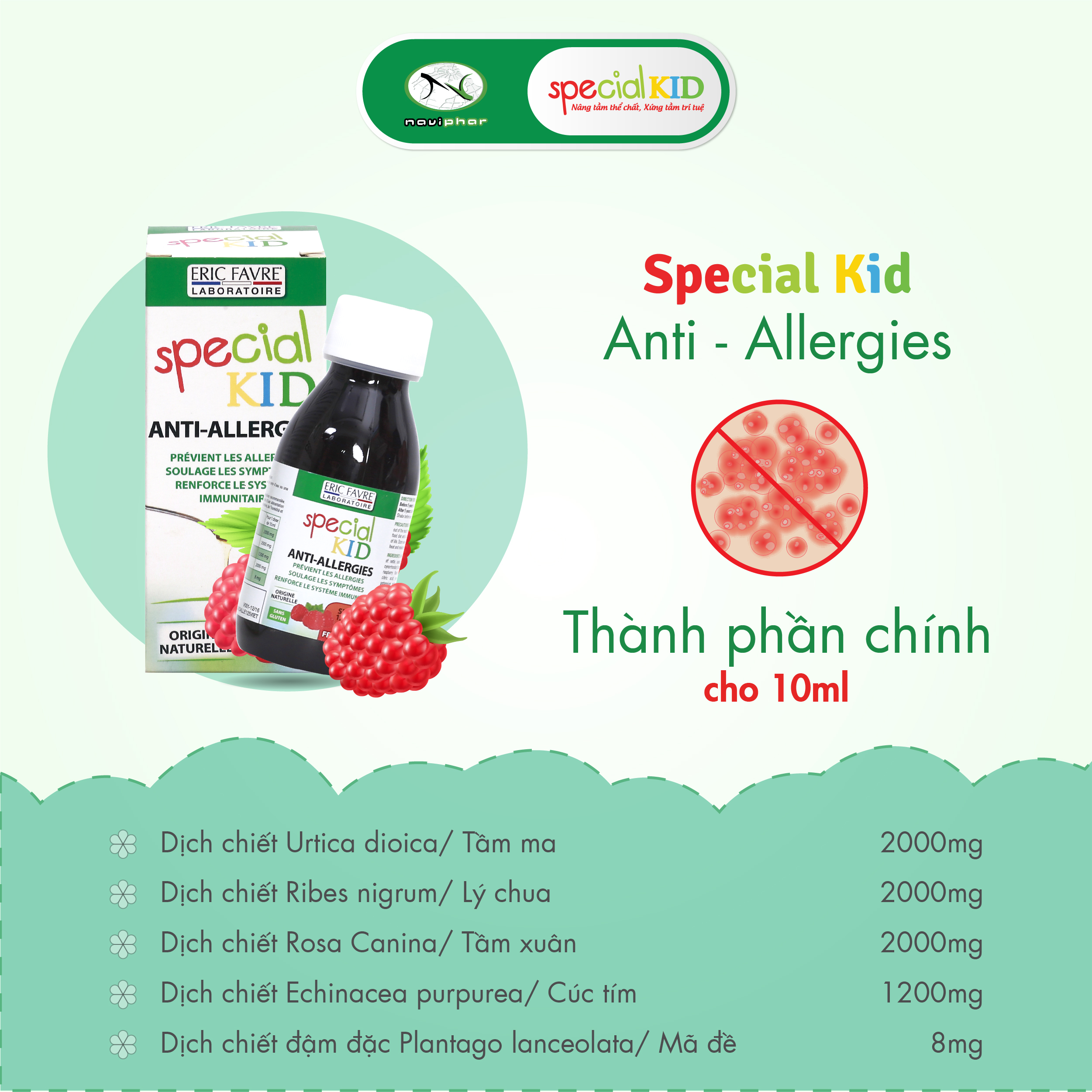 TPBVSK Special Kid Anti-Allergies - Hỗ trợ làm giảm các triệu chứng của dị ứng mẩn ngứa, nổi mề đay (125ml) [Siro – Nhập khẩu Pháp]