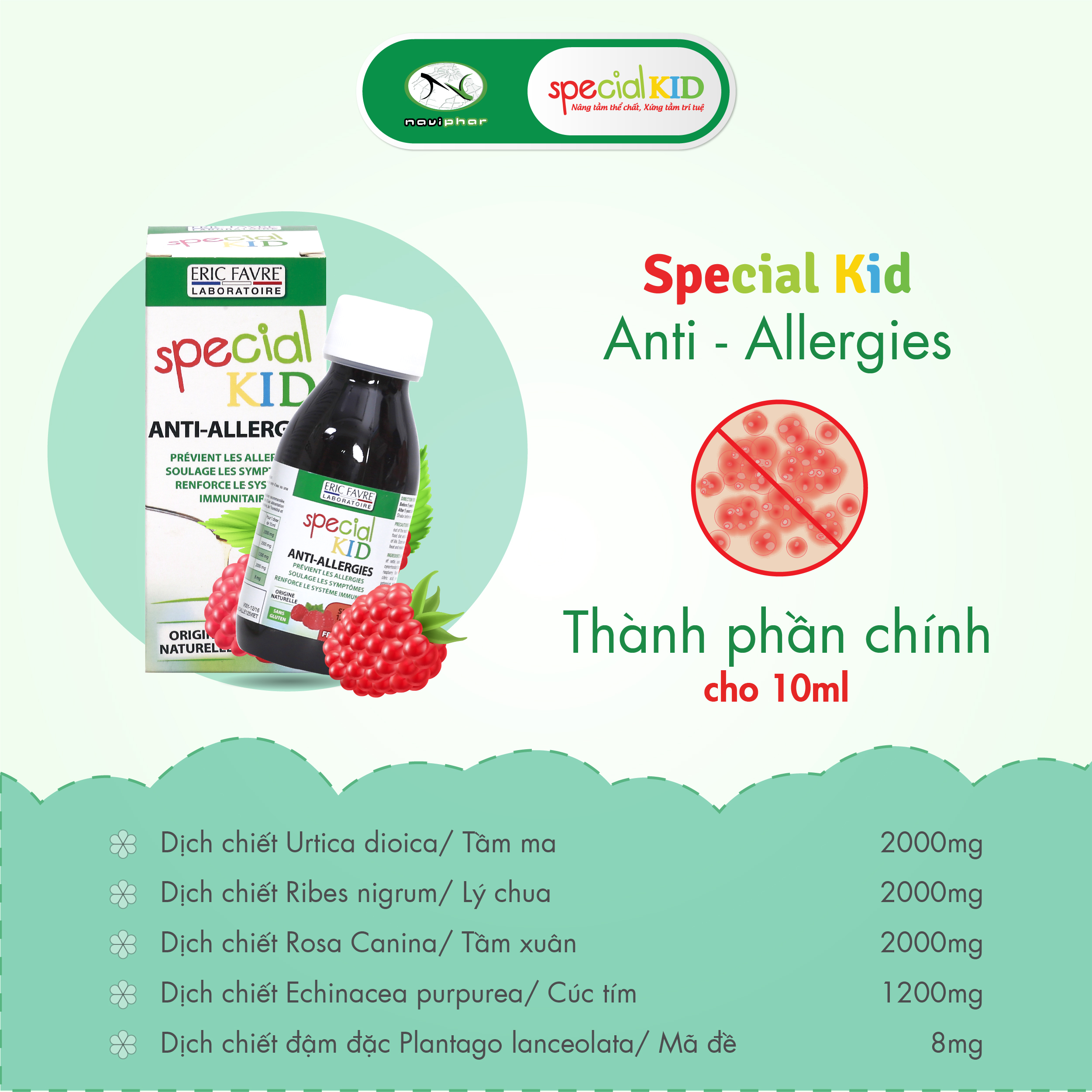 TPBVSK Special Kid Anti-Allergies - Hỗ trợ làm giảm các triệu chứng của dị ứng mẩn ngứa, nổi mề đay