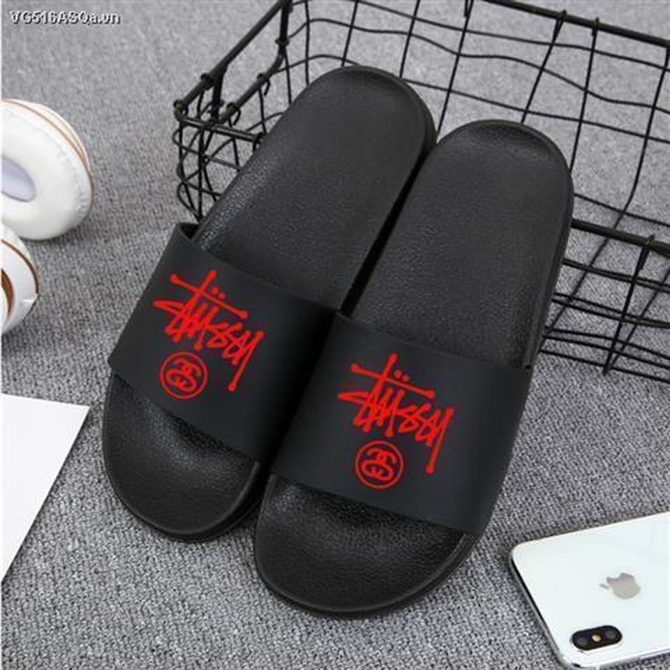 Dép Quai Ngang In Chữ Stussy Phong Cách Harajuku Cho Cặp Đôi
