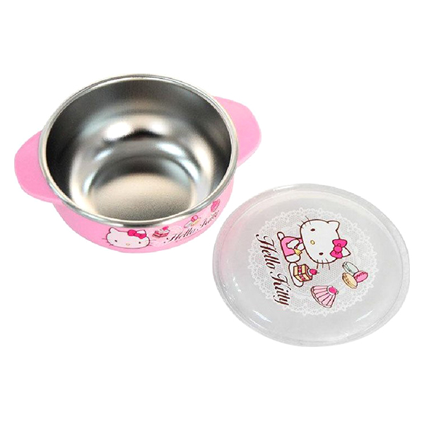 Bát Ăn Cho Bé Có Nắp Đậy Lock&amp;Lock Hello Kitty Bằng Thép Không Gỉ LKT479 (13.1 x 10.5 x 5.5 cm) - Hồng