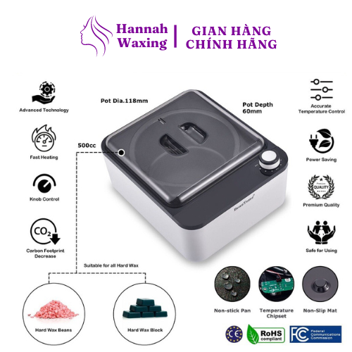 Nồi Nấu Sáp Chống Dính Ceramic, siêu chống dính, loại cao cấp nhất dòng hàng nồi waxing | Hannah Waxing