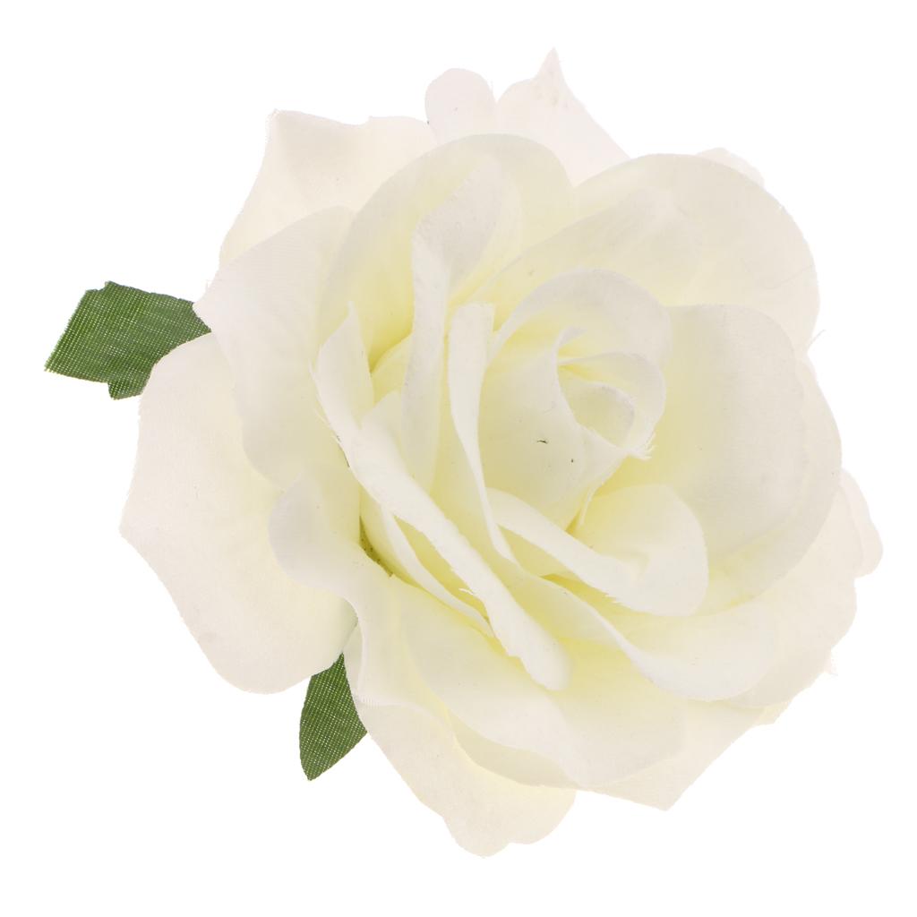 5pcs Artificial Silk Rose Flower Heads DIY Bouquet Wedding Decor