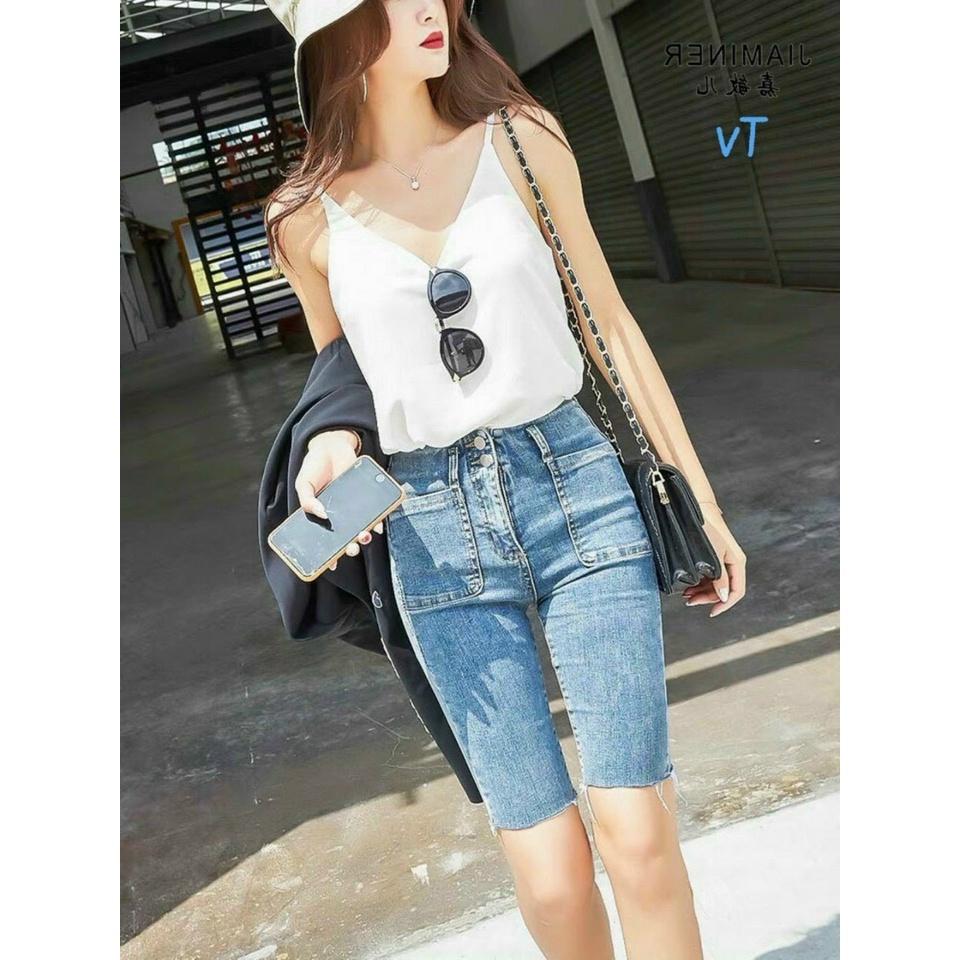 Quần short jean ngố nữ cao cấp, chất liệu denim dễ thương, tôn dáng BEN Shop0807 Z12