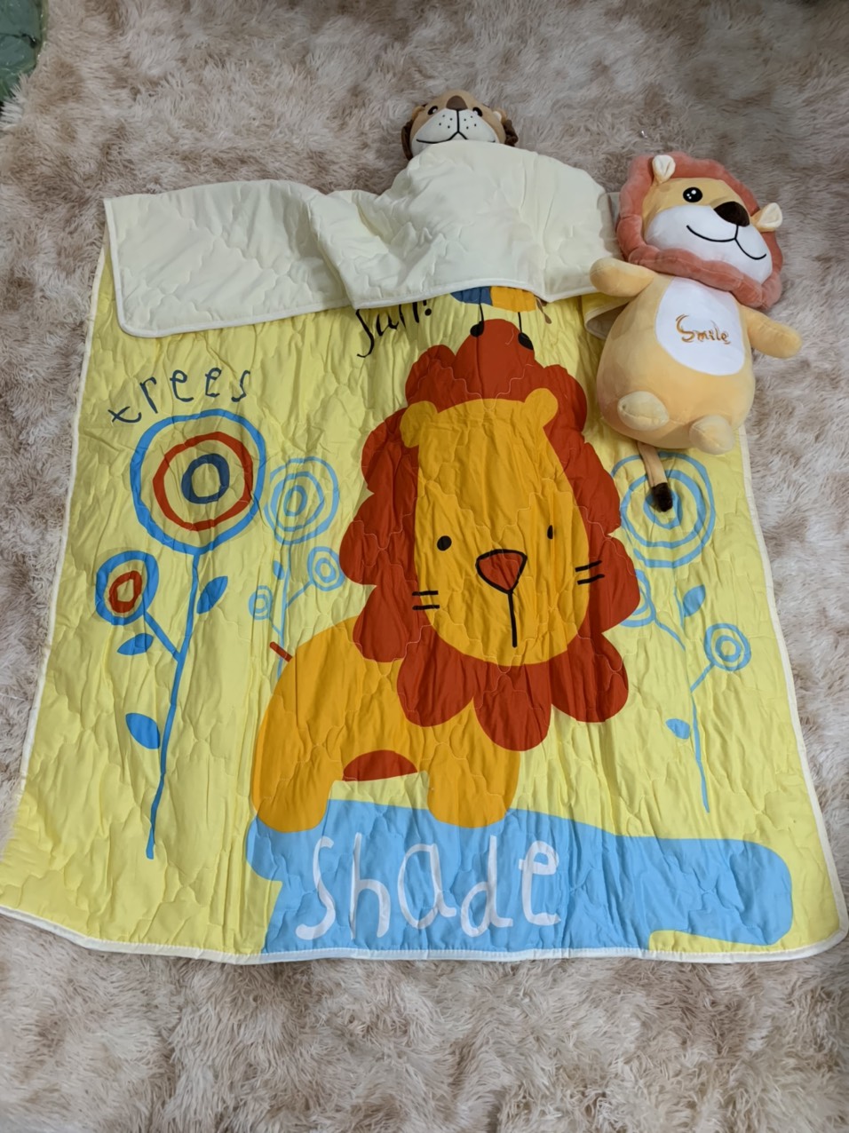 Chăn Hè Cotton Cho Bé 1m2x1m6 Họa Tiết Lion