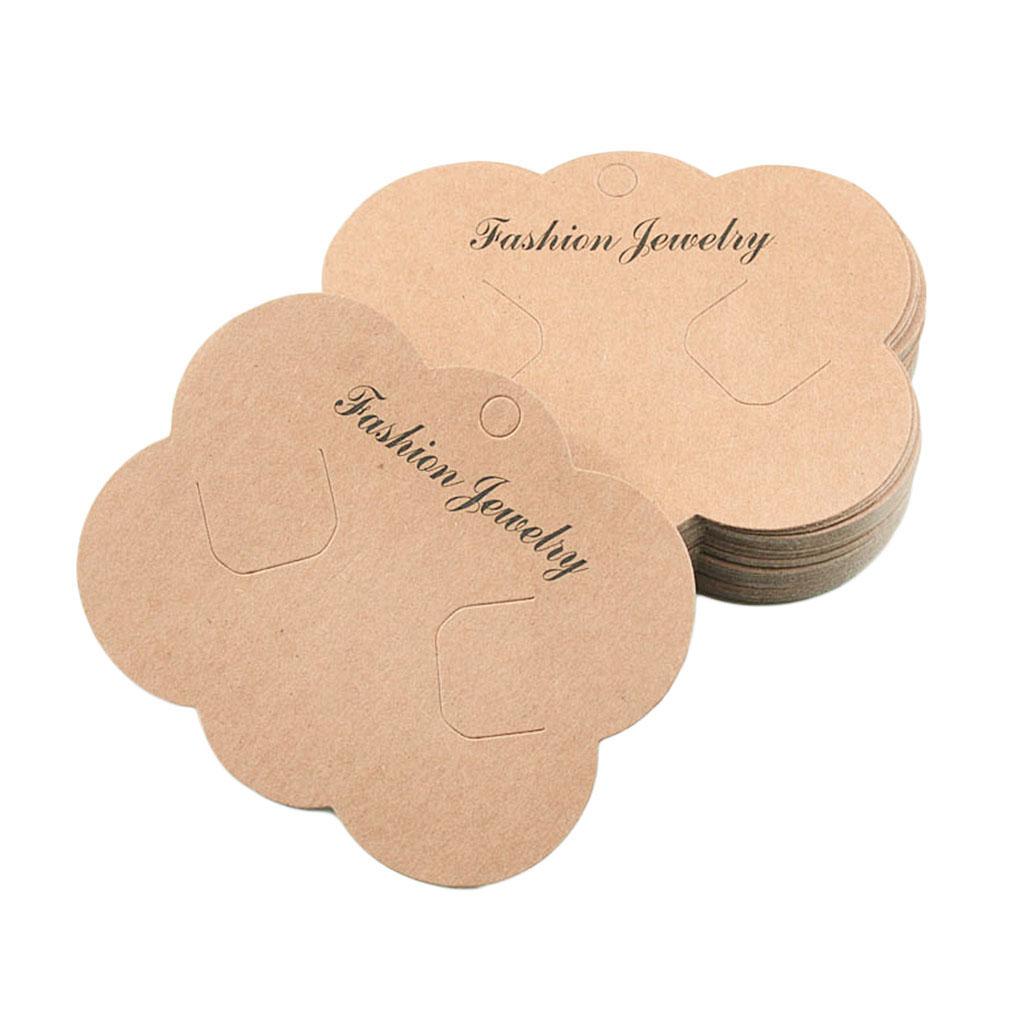 50x Hair Clip Card Paper Jewelry Display Cards Blank Hairpin Packaging Card