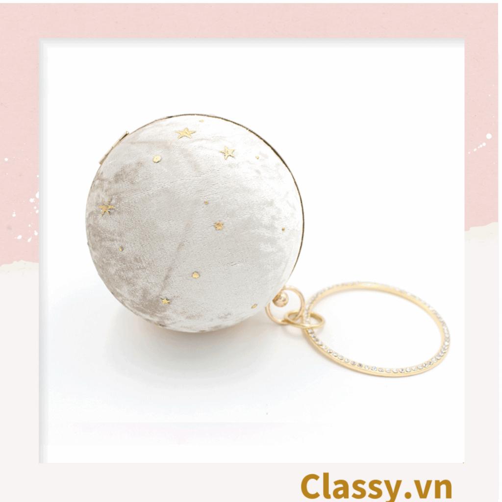 Clutch Classy tròn cầm tay ánh sao nhiều màu thời trang thời thượng dành cho nữ T1191