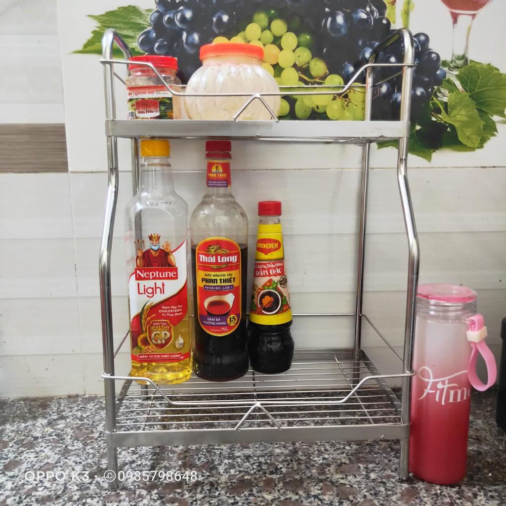 Kệ Inox đựng gia vị 2 tầng ống