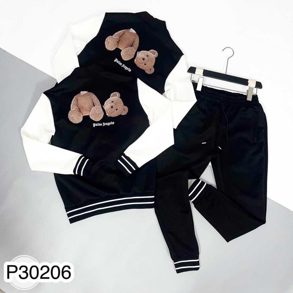 Bộ nỉ bomber in hình gấu - bộ palm Angel Cho Nam