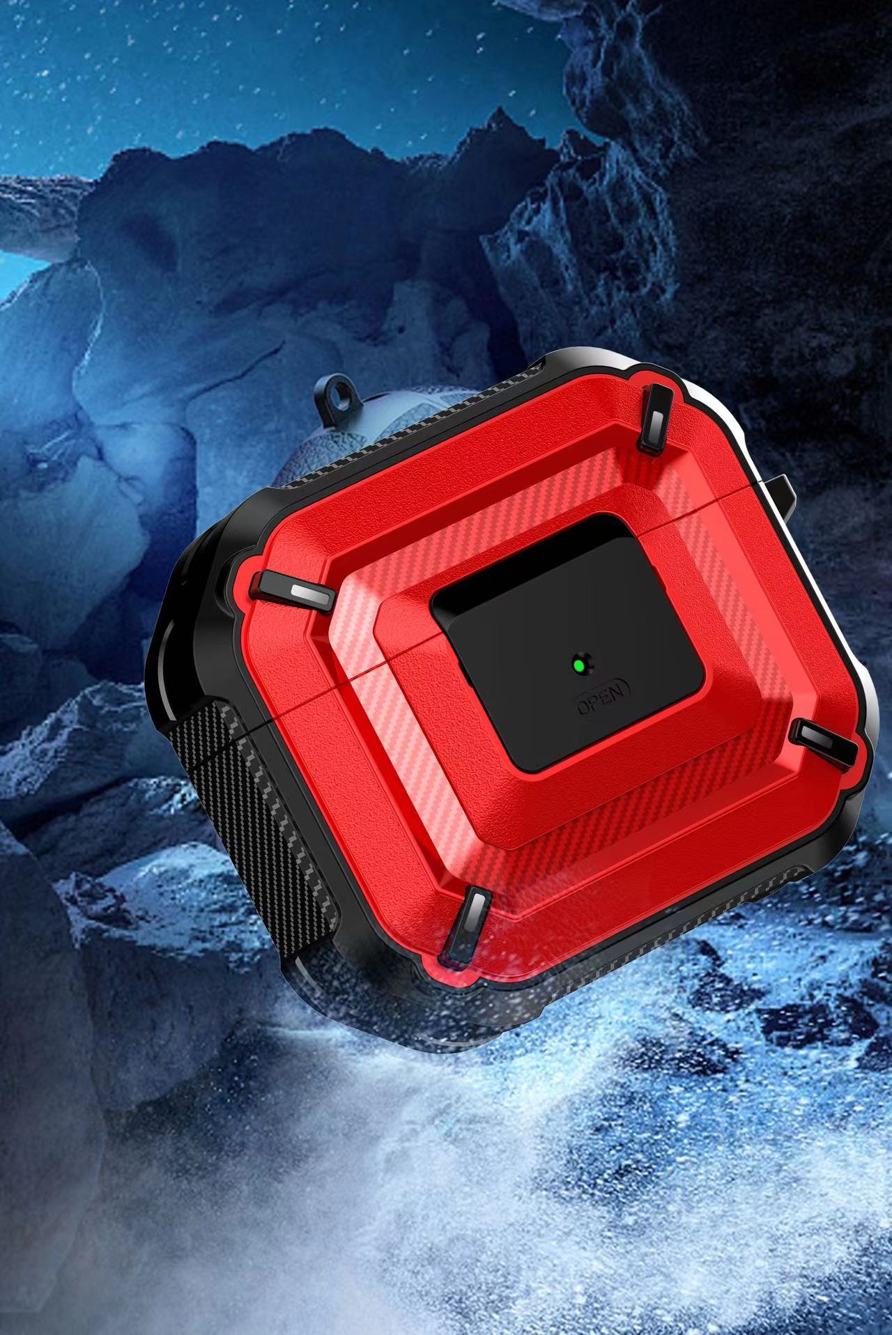 Bao Case Chống Shock Armor cho Airpods Pro / AirPods 3 / Airpods Pro 2 Có Khóa Chống Thất Lạc Rơi Tai Nghe - Hàng Chính Hãng