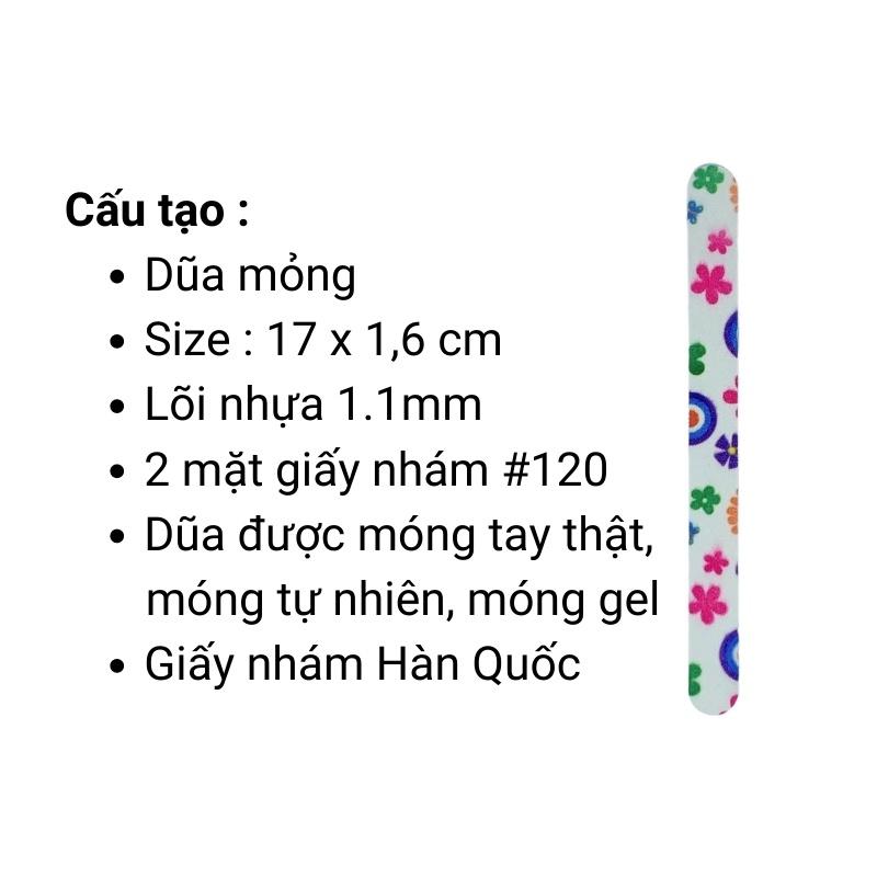 Dũa Móng Tay Mỏng Độ Nhám 120/120 Dũa Được Móng Tự Nhiên Móng Gel