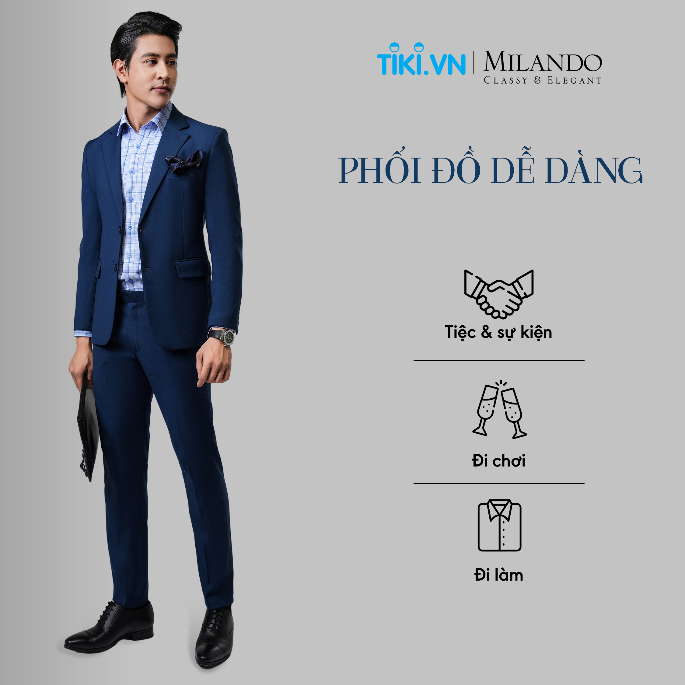 Quần Vest Nam Cao Cấp MYMILANDO Màu Xanh Đậm - Kiểu Dáng Slim Fit Trẻ Trung, Chất Liệu Bền Màu, Thời Trang Công Sở, Dạo Phố, Sự Kiện Sang Trọng