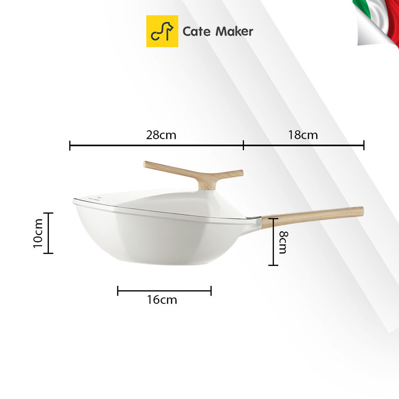 Chảo chống dính lục giác Cate-Maker MAPLE LEAF SERIES GYL-FY28CB, size 28cm, dùng cho mọi loại bếp