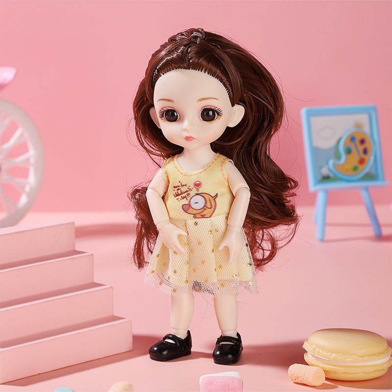 Đồ chơi búp bê 23 khớp xinh xắn cao 17cm dễ dàng cử động, đồ chơi dễ thương cho bé gái