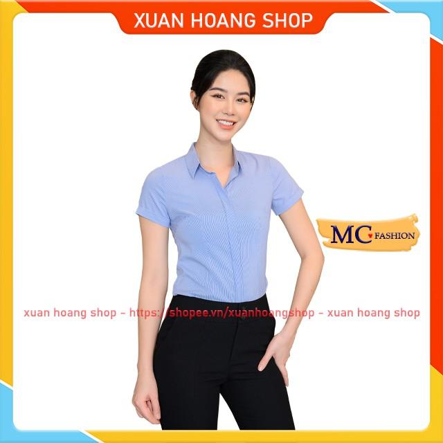 Áo Sơ Mi Nữ Công Sở Đẹp Mc Fashion, Tay Ngắn Cộc, Họa Tiết Kẻ Sọc Caro, Màu Xanh, Hồng, Trắng, Vàng, Nâu, Đủ Size A681