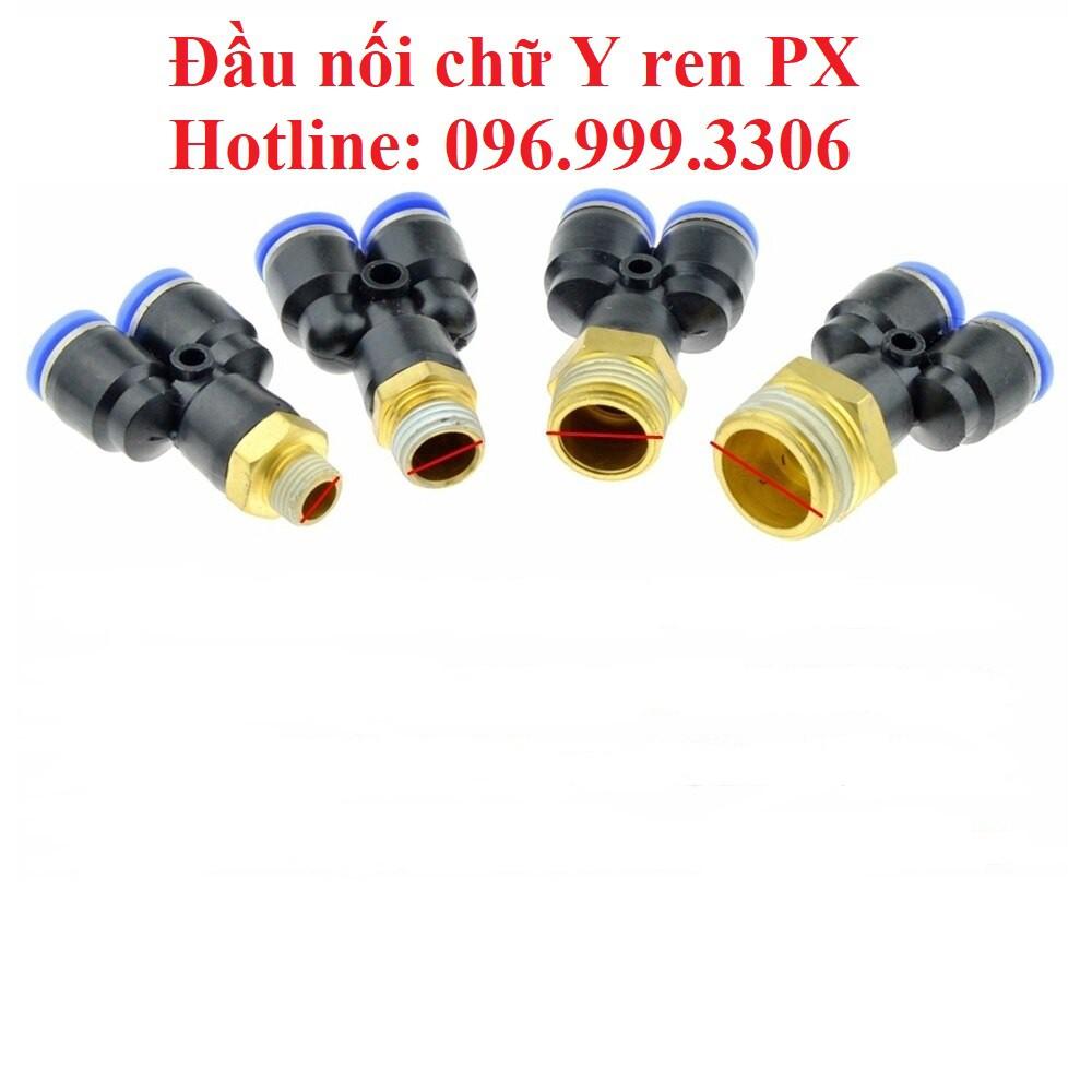 Đầu nối chữ Y ren ngoài khí nén PX đầy đủ kích thước, chính hãng giá sỉ