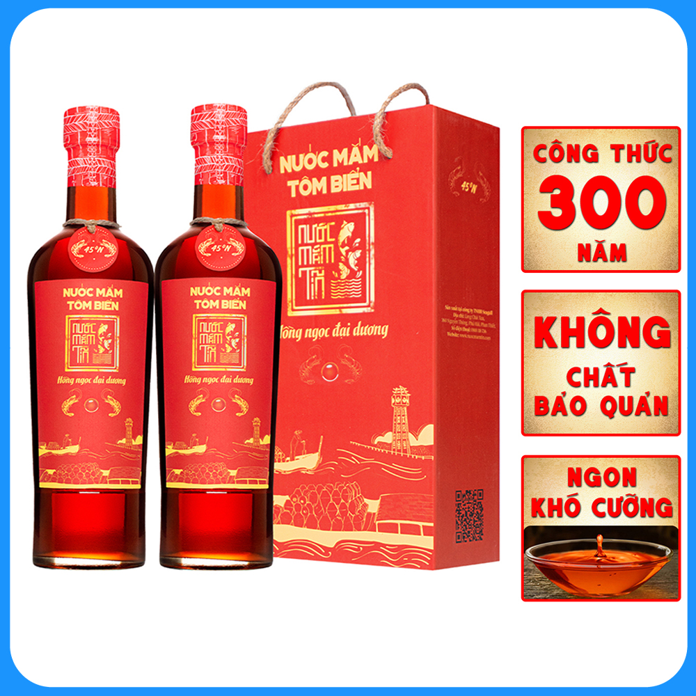 Đặc Sản Phan Thiết - 1 Cặp 2 Chai 500Ml Nước Mắm Tôm Biển 45N