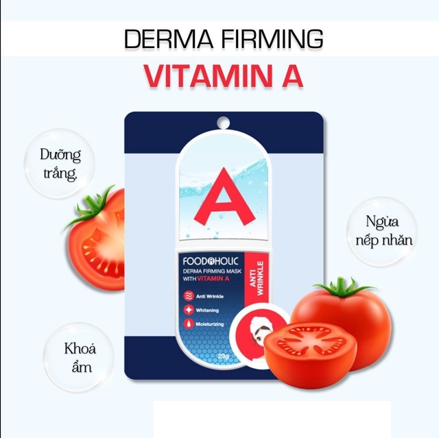 Mặt Nạ Dưỡng Da, Nâng Cơ Ngừa Lão Hóa Chiết Xuất Vitamin A Foodaholic Derma Firming Mask 23g
