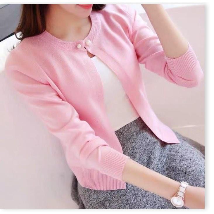 Áo Khoác Len Cardigan cúc ngọc