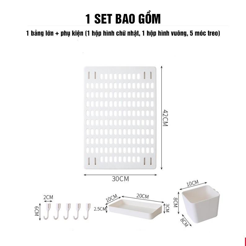 Pegboard lớn bảng treo tường trang trí bàn làm việc thêm gọn gàng, kệ dán tường nhà bếp, phòng khách decor