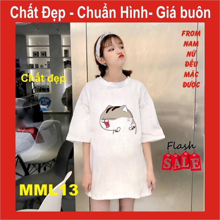 Áo thun mèo cat ami bụng bự M18,UNI SIZE FREE SIZE ,tay lỡ