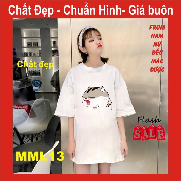 áo thun mèo cat ami bụng bự M17,UNI SIZE FREE SIZE ,tay lỡ