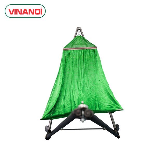 Võng xếp khung thép cao cấp VINANOI KVT32 - Lưới võng cỡ đại màu xanh lá
