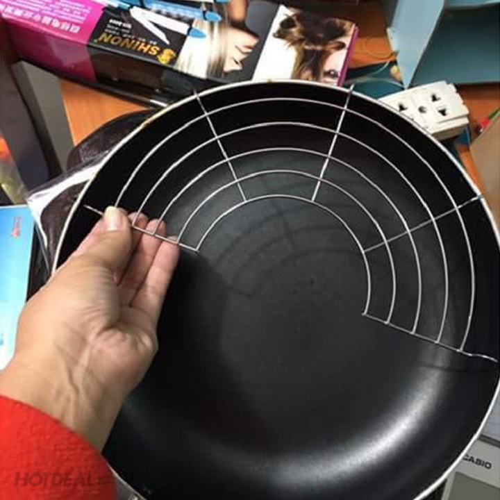 Vỉ gác chảo để đồ chiên cỡ to bằng inox