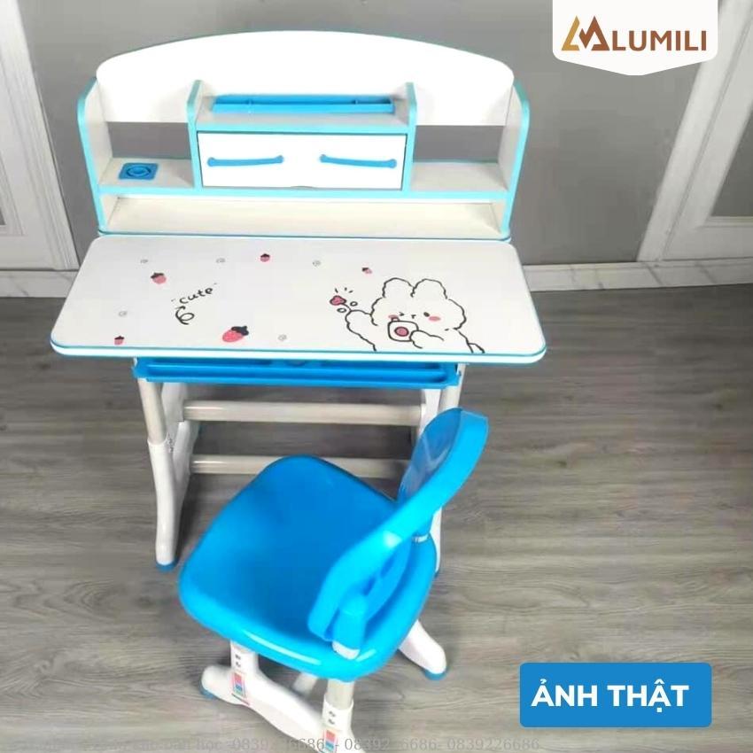 Bàn học liền kệ sách thông minh chống gù, chống cận, K40 chỉnh tư thế ngồi cho trẻ em