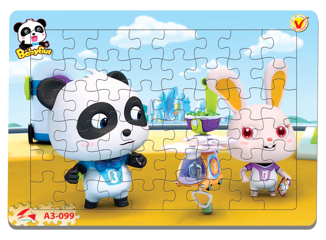 Xếp hình Tia Sáng Baby Bus 2 - Tặng kèm câu đố mặt sau cho bé