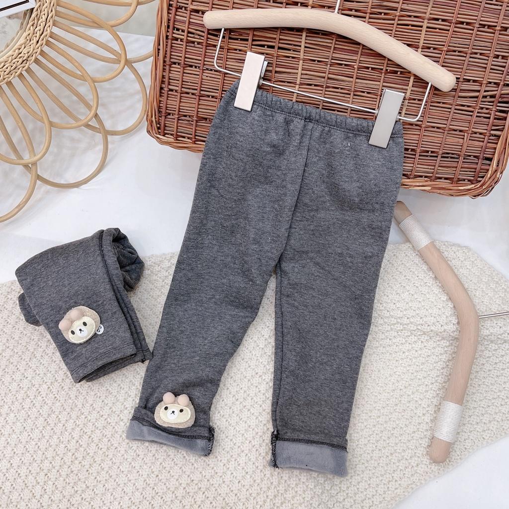 Quần legging bé gái nỉ lót lông siêu ấm 16-28kg