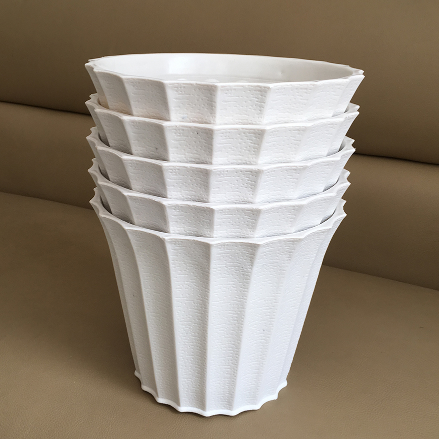 Bộ 5 chậu khía nhựa màu trắng