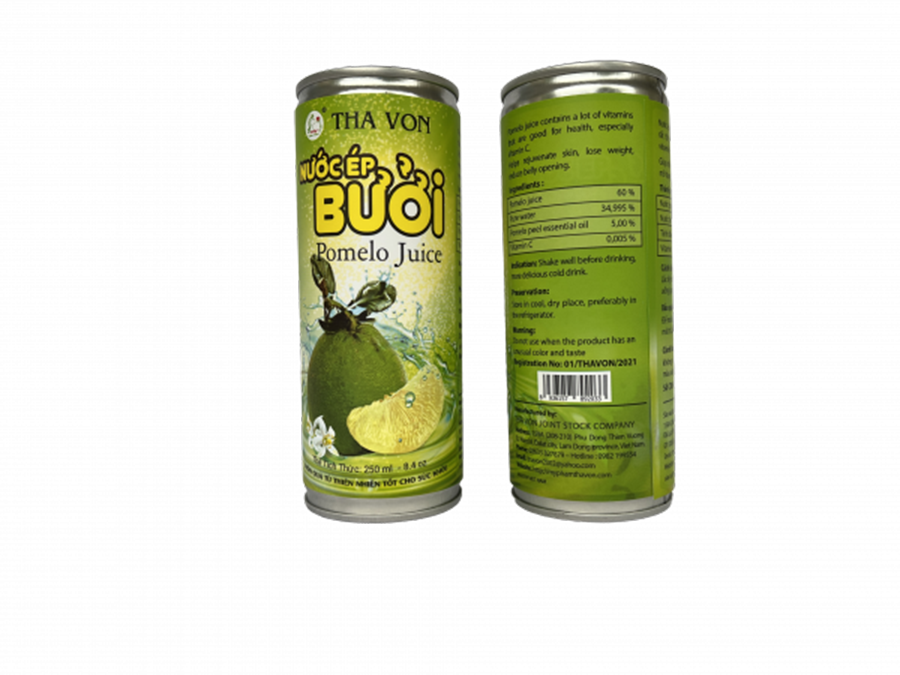Nước Ép Bưởi Tha Von thùng 24 lon x 250 ml Giúp trẻ hóa da, giảm cân , giảm mở bụng