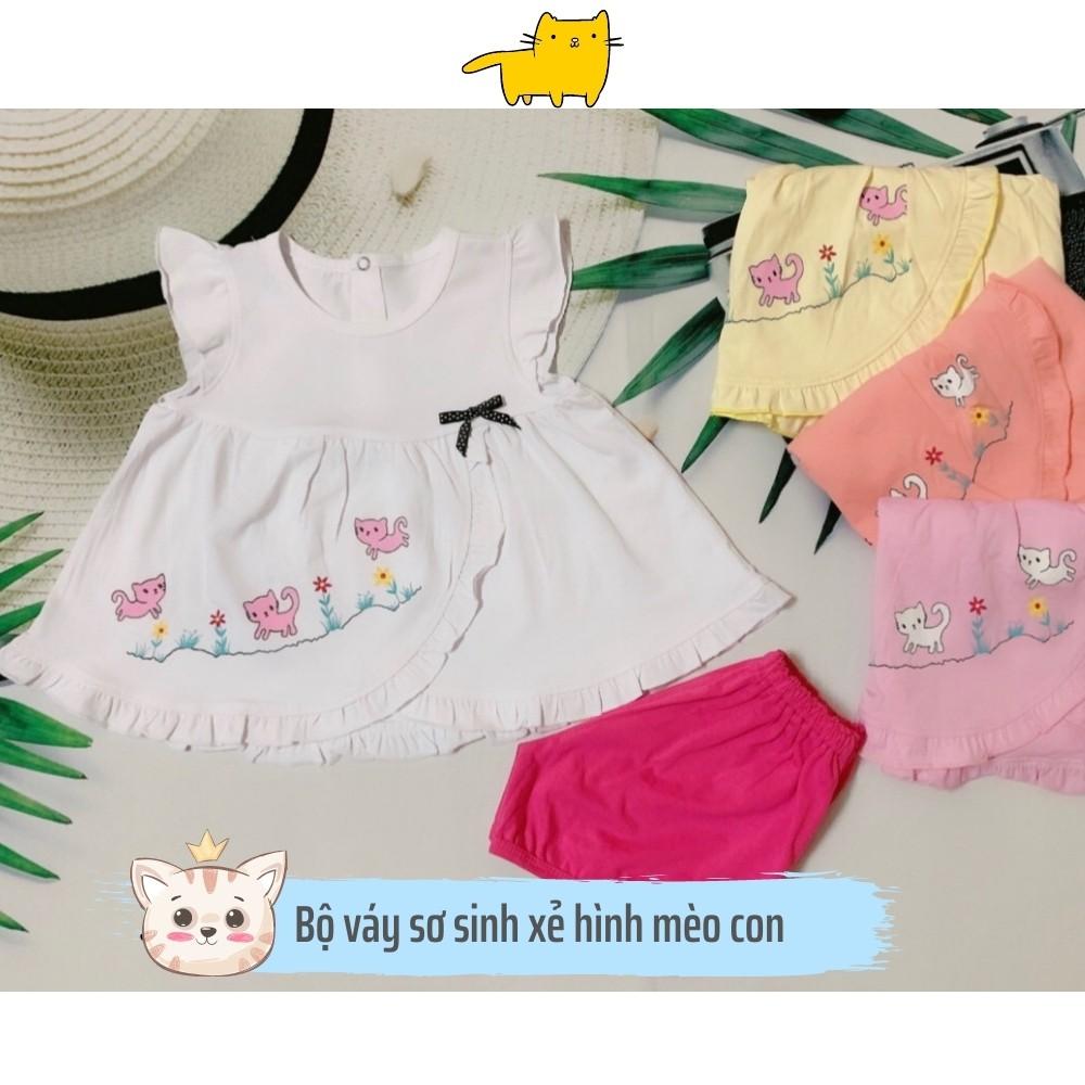 Váy bé gái sơ sinh 0-14 tháng mềm mại thấm hút mồ hôi cotton 100% an toàn làn da nhạy cảm Kidcat shop