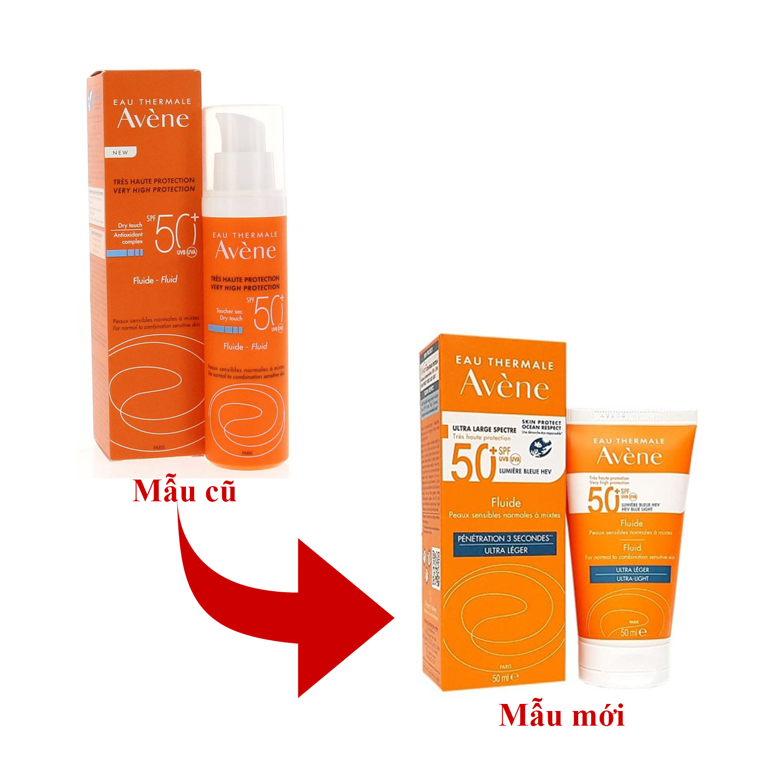Avène Kem Chống Nắng Cho Da Hỗn Hợp Protection Fluid Spf50 50Ml