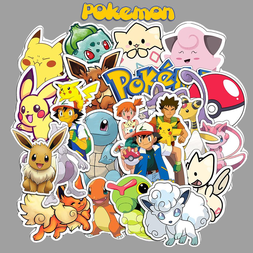 Sticker POKEMON Cắt Sẵn Hình Dán Trang Trí Mũ Bảo Hiểm Laptop Điện Thoại Ván Trượt Sổ tay Notebook